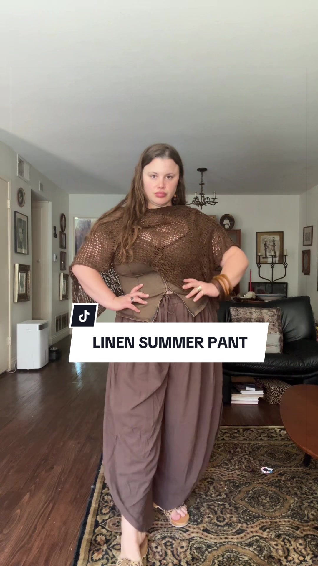 TikTok post by @chunky.cherub for UEU. Caption reads: @UEU TARSE SENT ME THE BEST SUMMER PANTS! I’m....