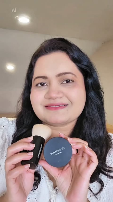 Instagram post by @mrudulachandekar for bareMinerals. Caption reads: #bareMineralsPartner #ad This is Bare Minerals....
