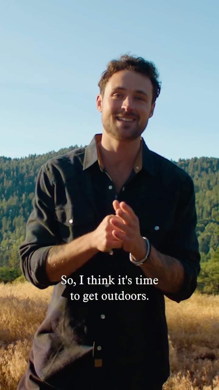 Instagram post by @dylanefron for Marriott Bonvoy. Caption reads: Get ready to get out there! 📍 The Drop Pin....