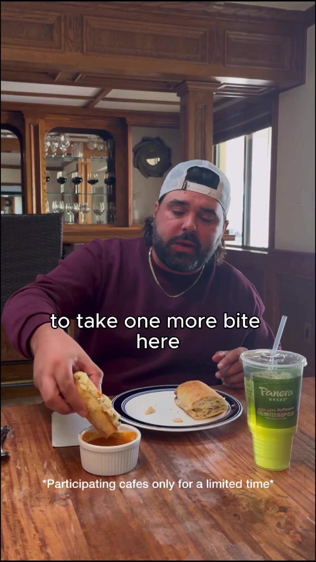 TikTok post by @joey.coldcuts for Panera Bread. Caption reads: #ad This week’s sandwich series is brought to you....