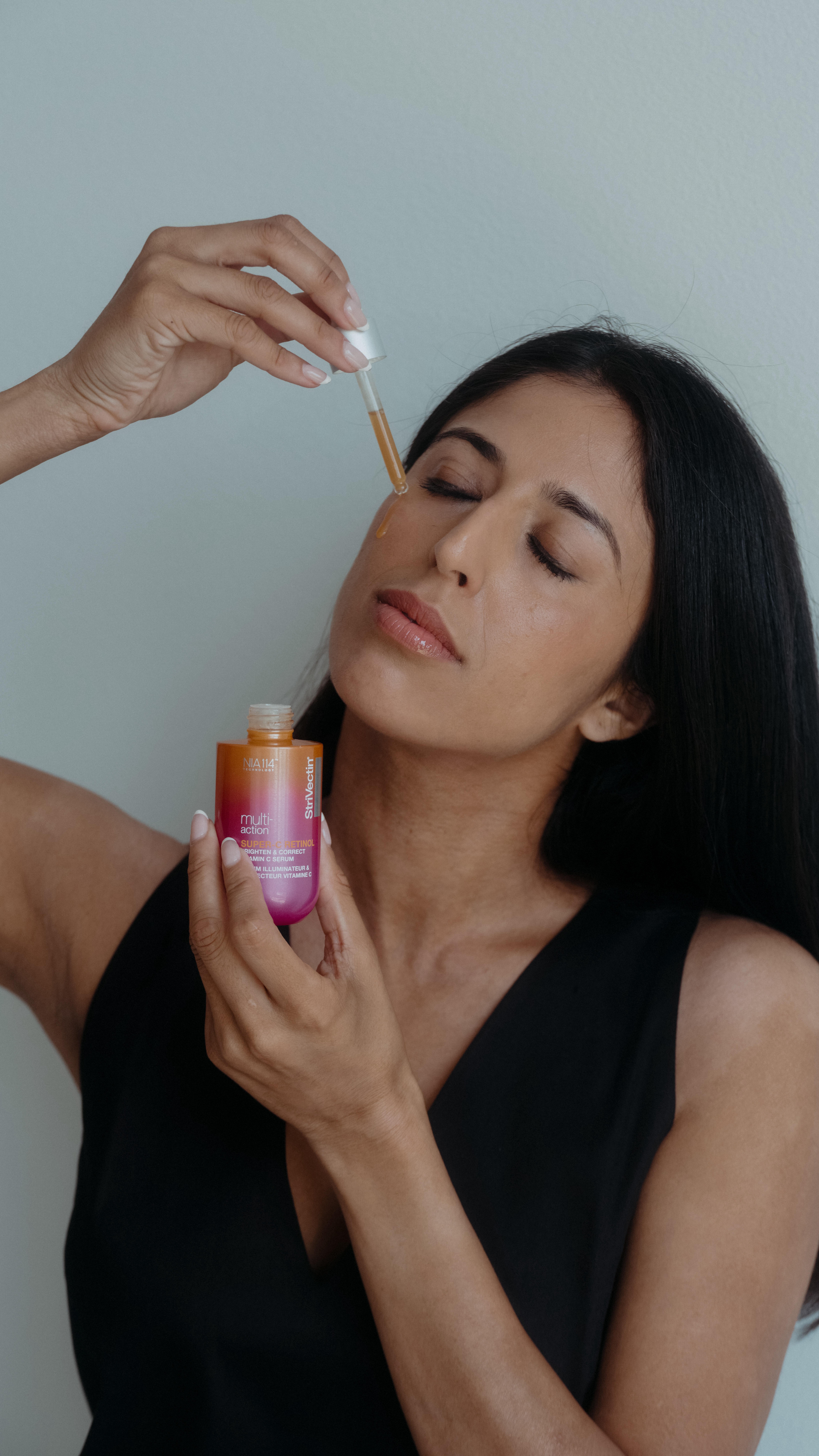 Instagram post by @nicolemehta for StriVectin. Caption reads: 2 birds one stone and the ULTIMATE hack when it....