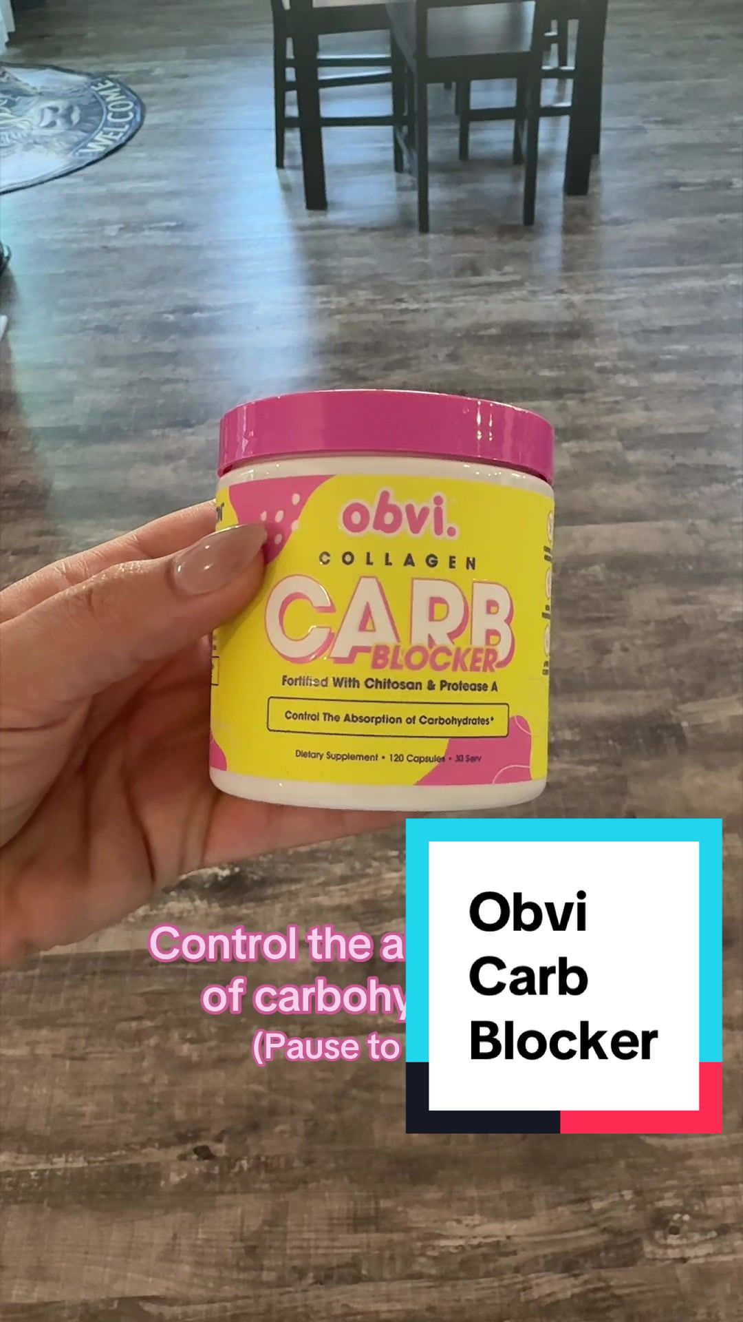 TikTok post by @getlivbeauty for Obvi. Caption reads: [...] #CollagenInfused #GlowFromWithin @Obvi.