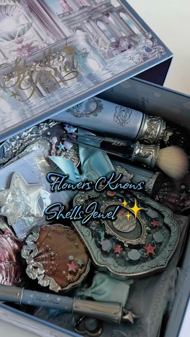 Instagram post by @mariamm_dzirkvadze for Flower Knows. Caption reads: Unboxing the dreamy ShellsJewel from Flowerknows –....