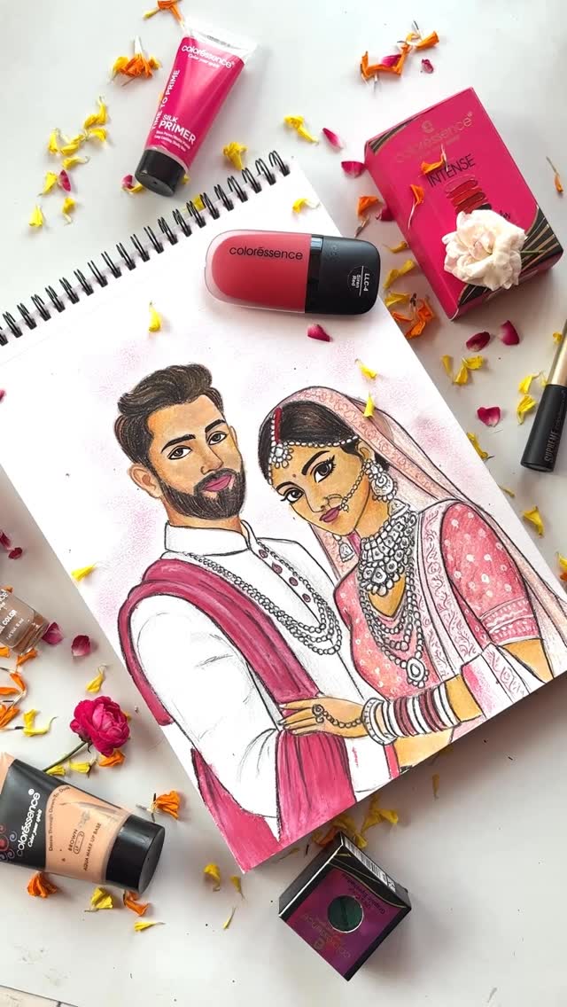 Instagram post by @paintwith_suravi for Coloressence. Caption reads: [...] 🥰✨Get bridal-ready this season with....