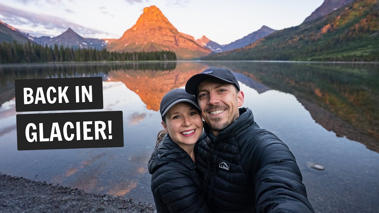 YouTube post by @AdventuresofAplusK for AllTrails. Caption reads: The BEST 3 days at Two Medicine in GLACIER....