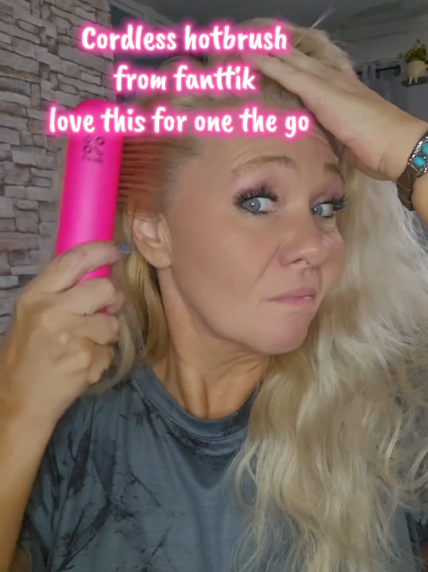 TikTok post by @shopwithchristina for Fanttik. Caption reads: So Convenient Hotbrush On the Go @Fanttik....