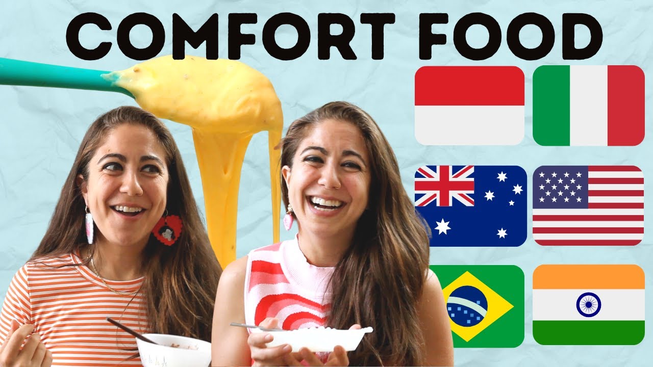YouTube post by @BerylShereshewsky for The Kitchn. Caption reads: Comfort Foods Around the World | Italy, Indonesia,....