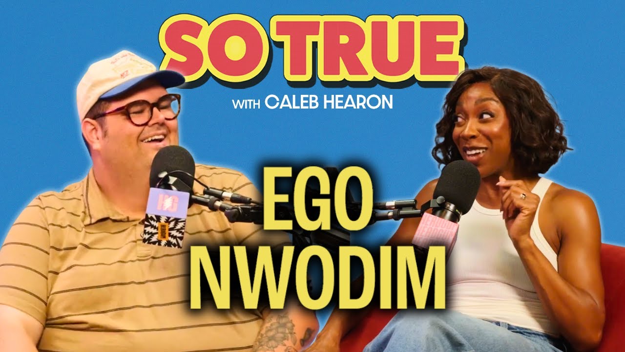 YouTube post by @sooootruepod for Warby Parker. Caption reads: Ego Nwodim is a Giver.