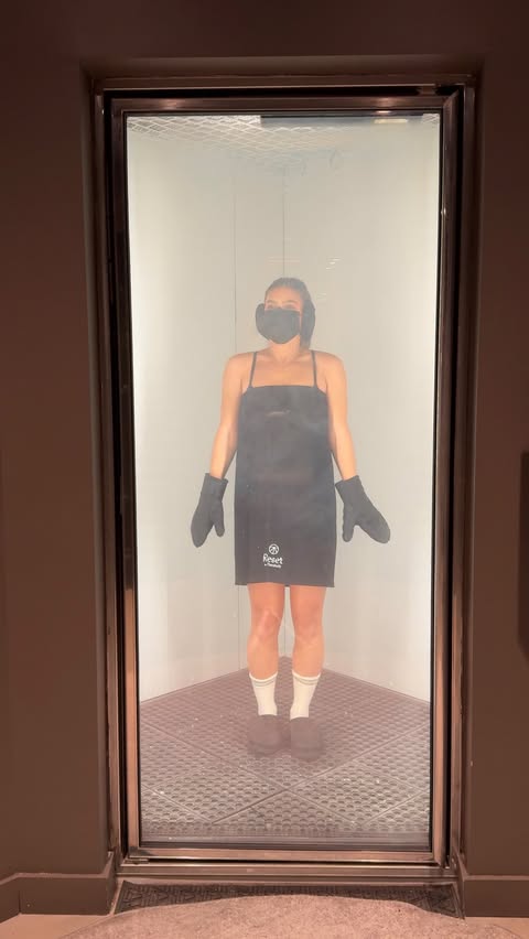 Instagram post by @anniejorgensen for Therabody. Caption reads: [...] get back on track? A stop by Reset by....