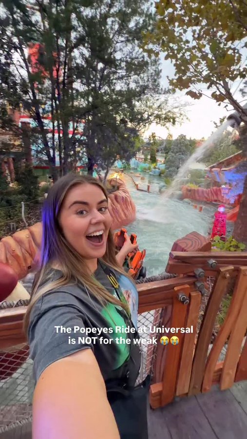 Instagram post by @nathanandgrace_ for Universal Orlando Resort. Caption reads: The highlight of our day was watching people on....