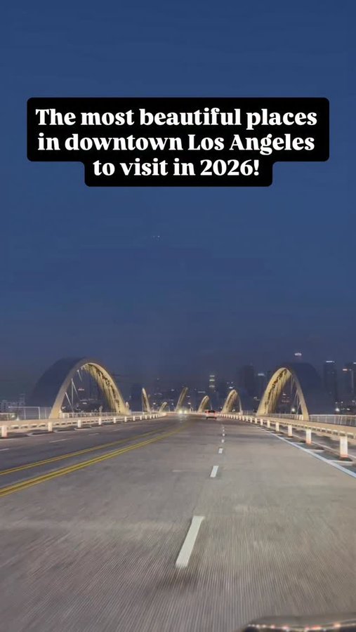 Instagram post by @elisolanooo for Discover Los Angeles. Caption reads: Downtown Los Angeles 2026 bucket list!! Places to....