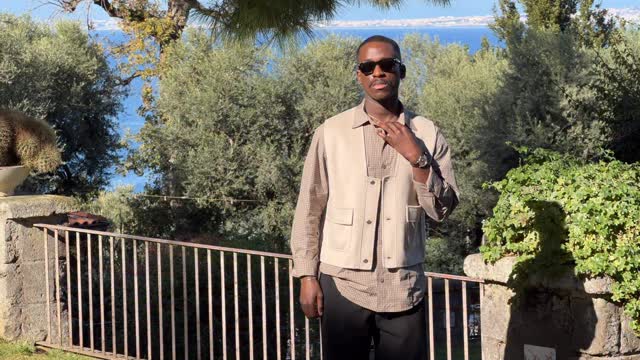 Instagram post by @pierreolivier._ for Nanushka. Caption reads: winter in Italy - @nanushka produits offerts.