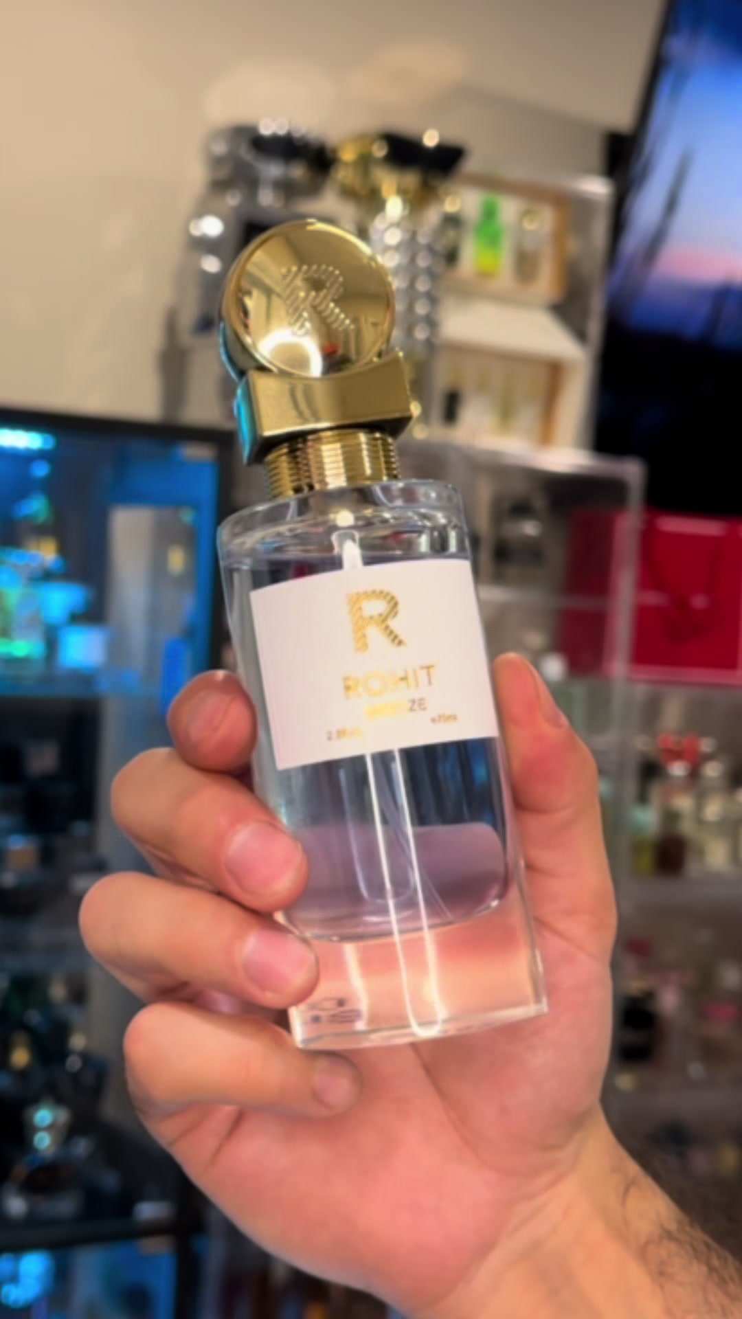 TikTok post by @fahoodyfragrance for Bharara Beauty. Caption reads: [...] Breeze fragrance review! Thank you! @Bharara....