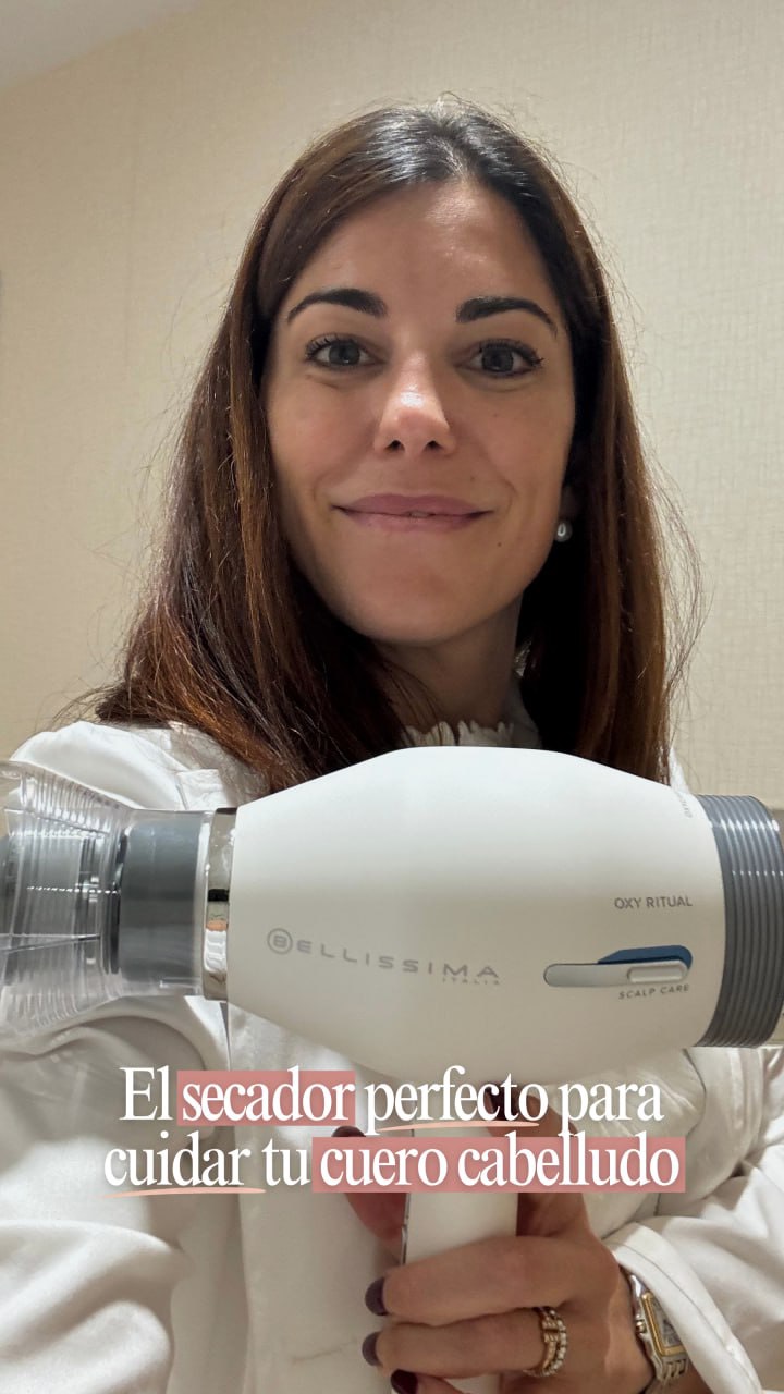 Instagram post by @drabernardez.derma for Bellissima. Caption reads: 💧 ¿Sabías que secar bien tu cuero cabelludo tras....