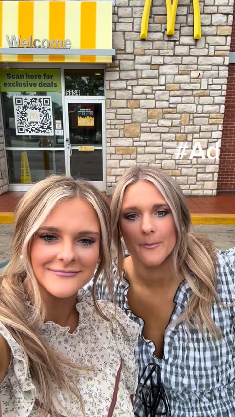 Instagram post by @kendallandkayleightwins for McDonald's. Caption reads: [...] Refreshers contain caffeine. @mcdonalds....