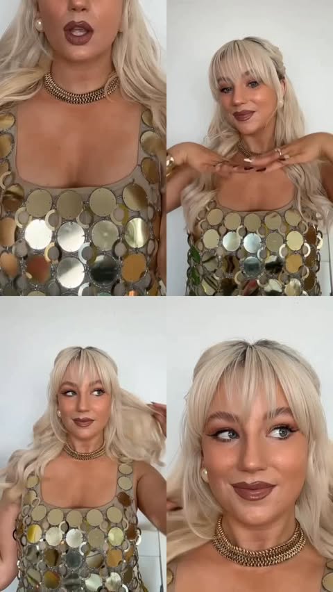 Instagram post by @sammyfitz21 for Collection Cosmetics. Caption reads: Golden NYE glam using all @collectioncosmetics_uk✨....