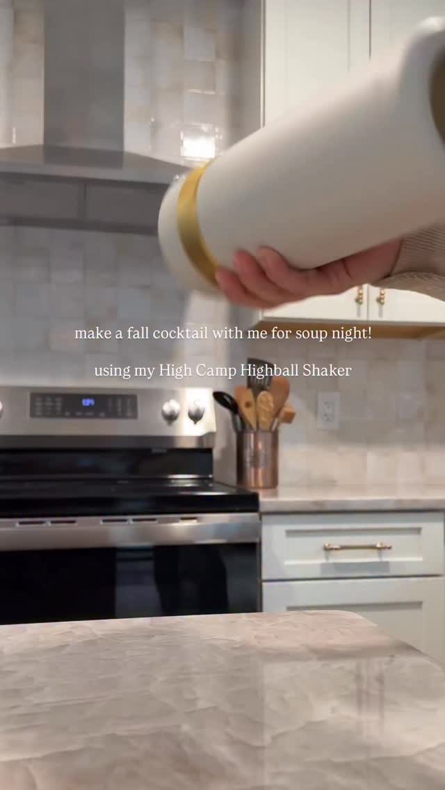 Instagram post by @raychillychows for High Camp Flasks. Caption reads: [...] a fall themed spirit with my @highcampflasks....