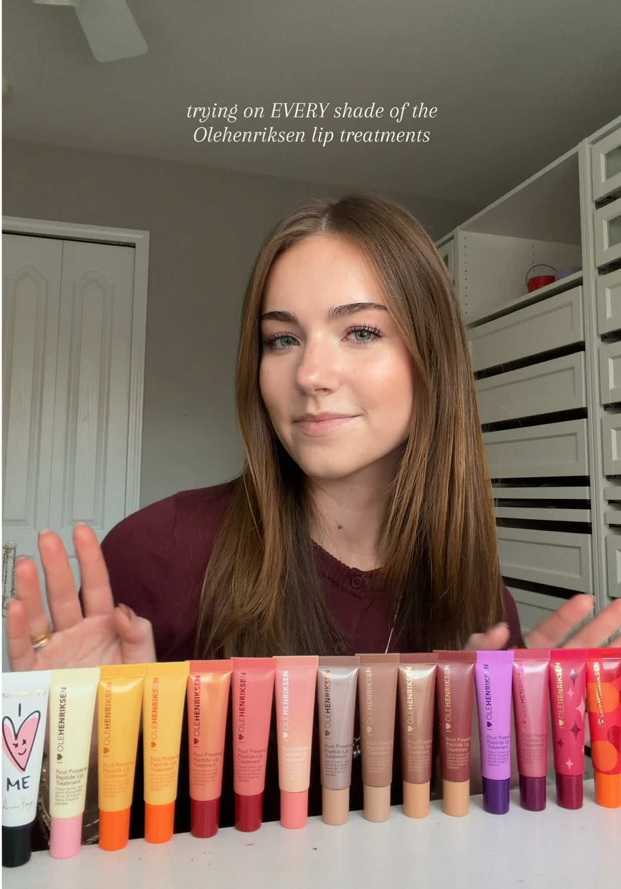 TikTok post by @theglownarrative for OLEHENRIKSEN. Caption reads: @Olehenriksen the people need a mint scent next....