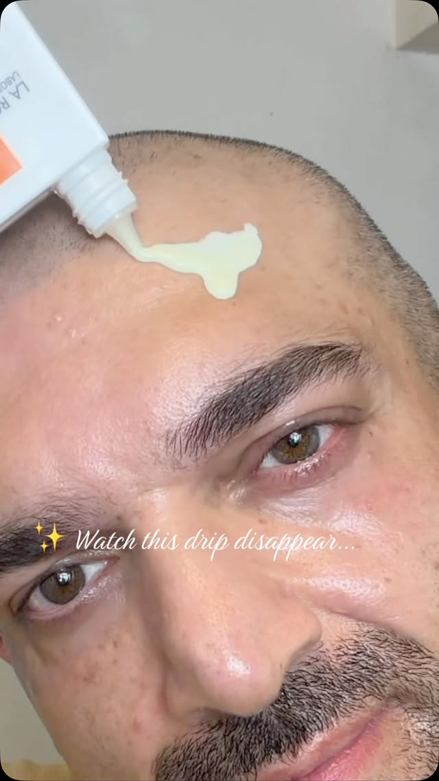Instagram post by @vladimirflitar for La Roche-Posay. Caption reads: [...] for your skin. Watch how easily the La....