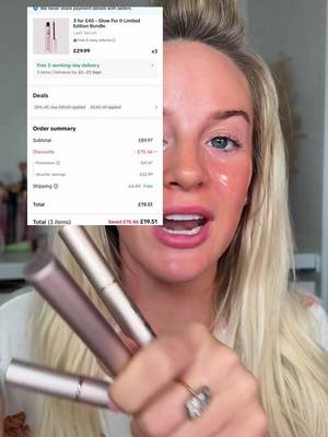 TikTok post by @georgiacoggings for Glow For It. Caption reads: this deal is actually INSANE🤯 @GLOW FOR IT....