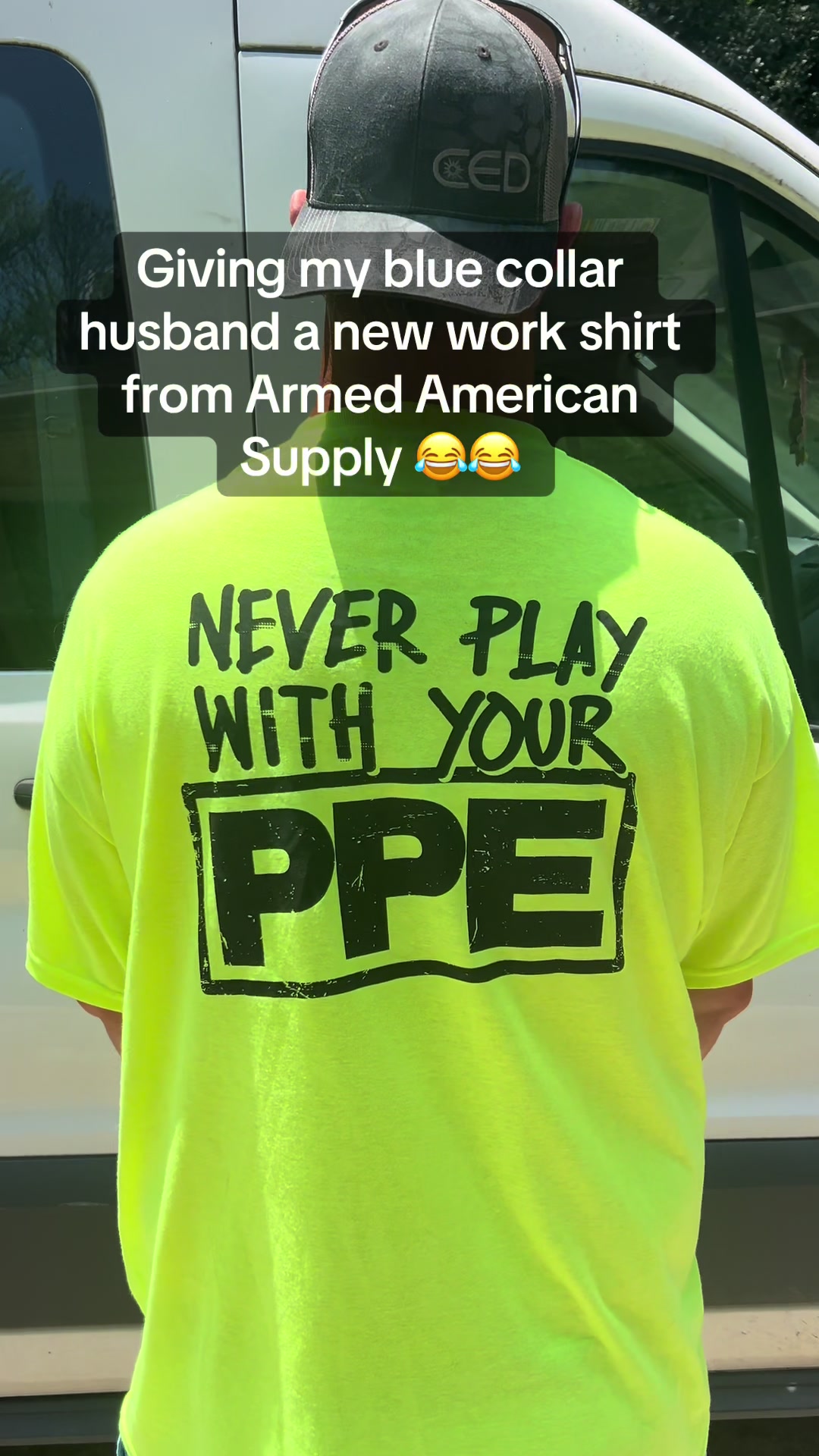 TikTok post by @danislater_digital for Armed American Supply. Caption reads: [...] 😂😂😂😂 #creatorsearchinsights @Armed....