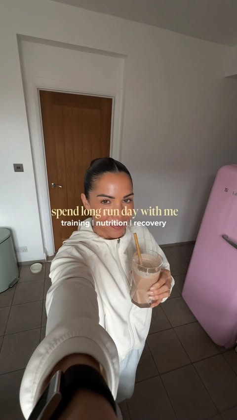 Instagram post by @drhazelwallace for John Lewis. Caption reads: How I train, eat and recover on a long run day....