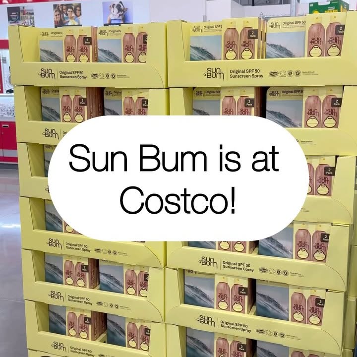 Instagram post by @costcohotfinds for Sun Bum. Caption reads: ☀️ This sunscreen smells amazing! @SunBum is at....