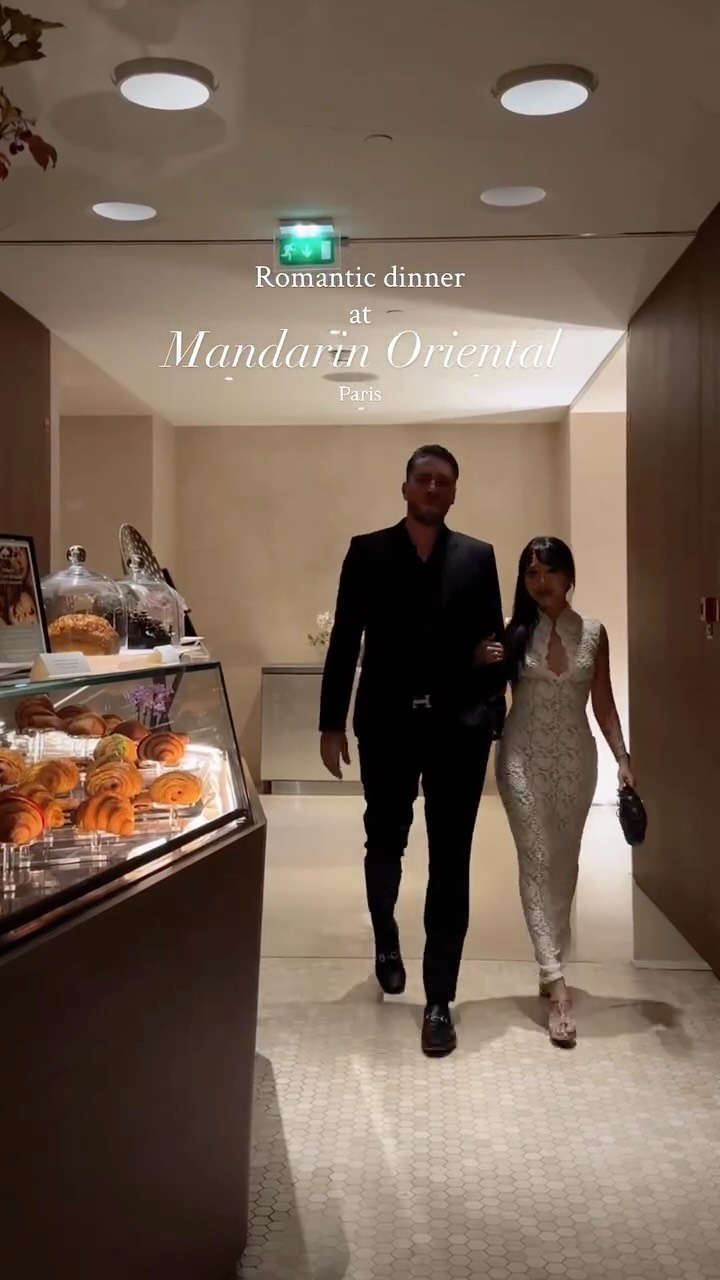 Instagram post by @heyhegia for Mandarin Oriental. Caption reads: Discovering the new menu at the iconic @mo_paris....