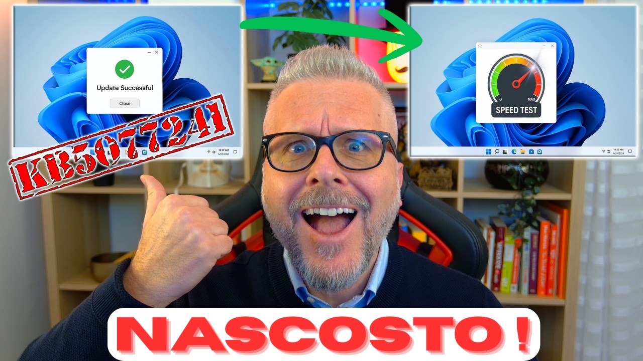 YouTube post by @gentiluomodigitale for NordPass. Caption reads: Windows at the TOP: This Hidden Update is a....