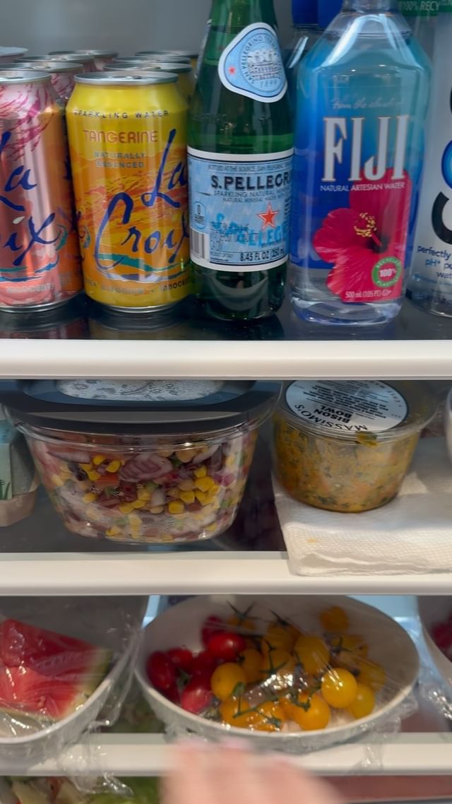 Instagram post by @drjashton for Feeding America. Caption reads: What’s in my fridge? Lots of prepped produce to....