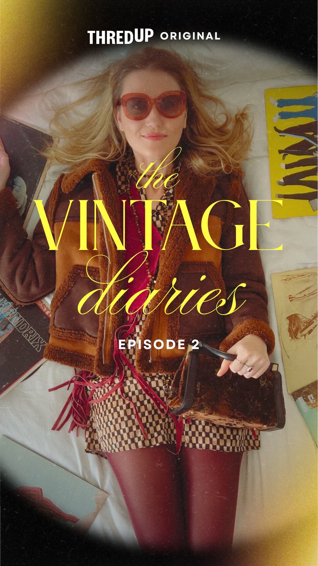 Instagram post by @heidiunhinged for thredUP. Caption reads: Welcome back to The Vintage Diaries, a series with....