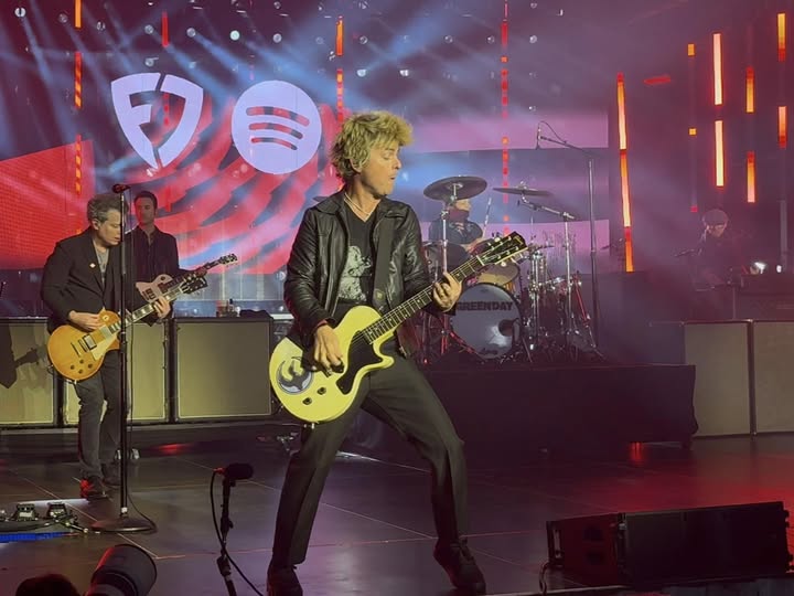 Instagram post by @greendayhdtv for FanDuel. Caption reads: Green Day played a set at the FanDuel & Spotify....