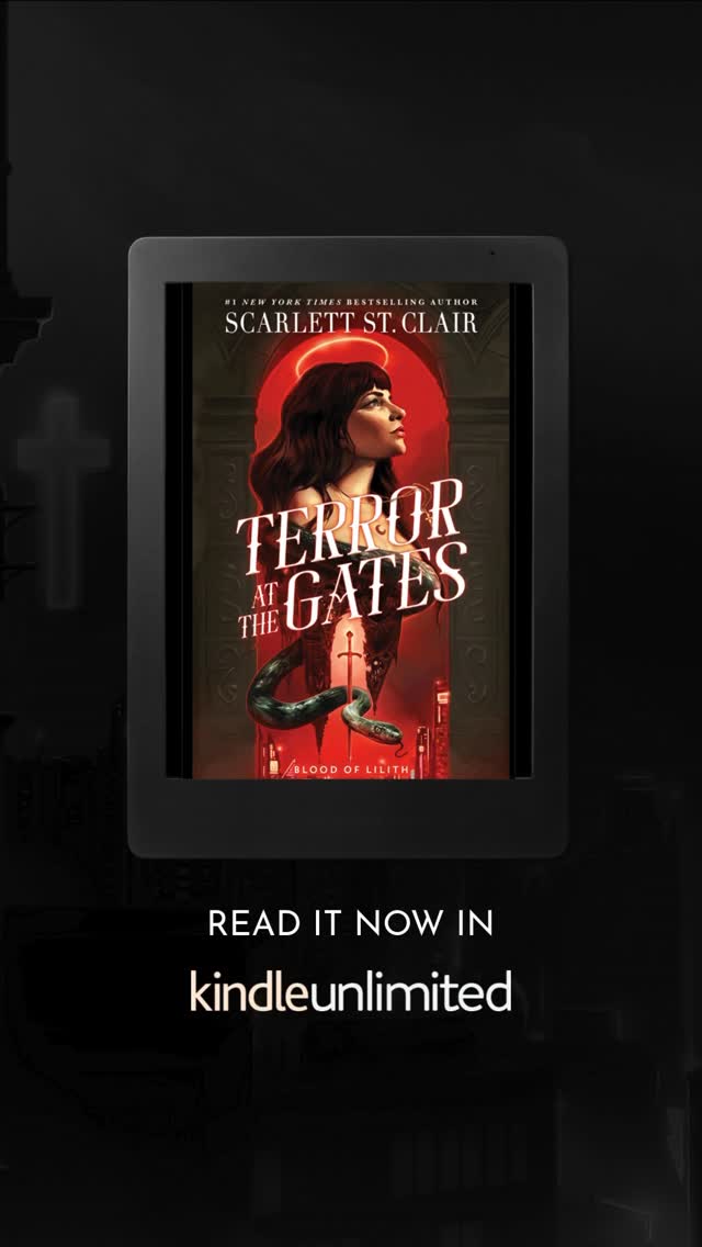Instagram post by @authorscarlettstclair for Bloom Books. Caption reads: Terror at the Gates is in KU just in time for....