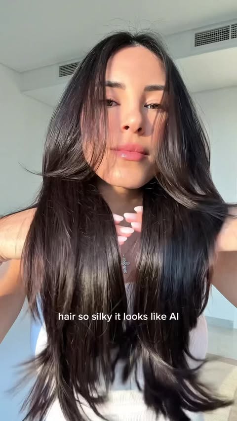 Instagram post by @hagdaprata_ for Cocoandeve. Caption reads: [...] most silky, shiny hair unlocked 🔓✨....