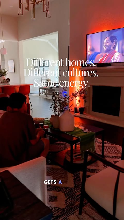 Instagram post by @erika_cullen for Philips Hue. Caption reads: [...] for a different team. ⚽️🏟️ With @philipshue....