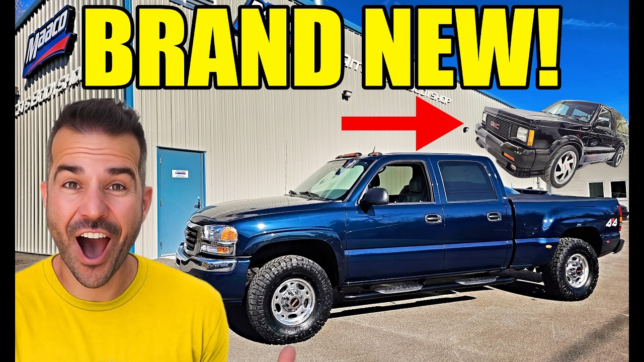 YouTube post by @LegitStreetCars for AMSOIL INC. Caption reads: We TRANSFORMED My GMC Typhoon & Sierra Quadrasteer....