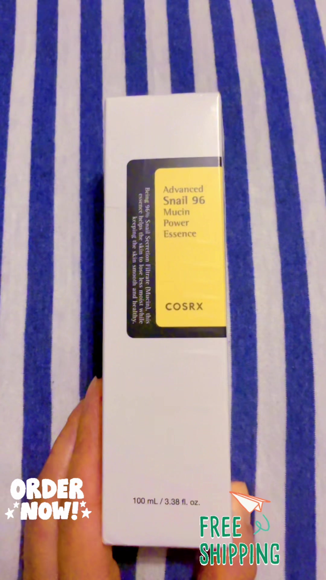 TikTok post by @mayaisback05 for COSRX. Caption reads: #[COSRX Official] Advanced Snail 96 Mucin Power....