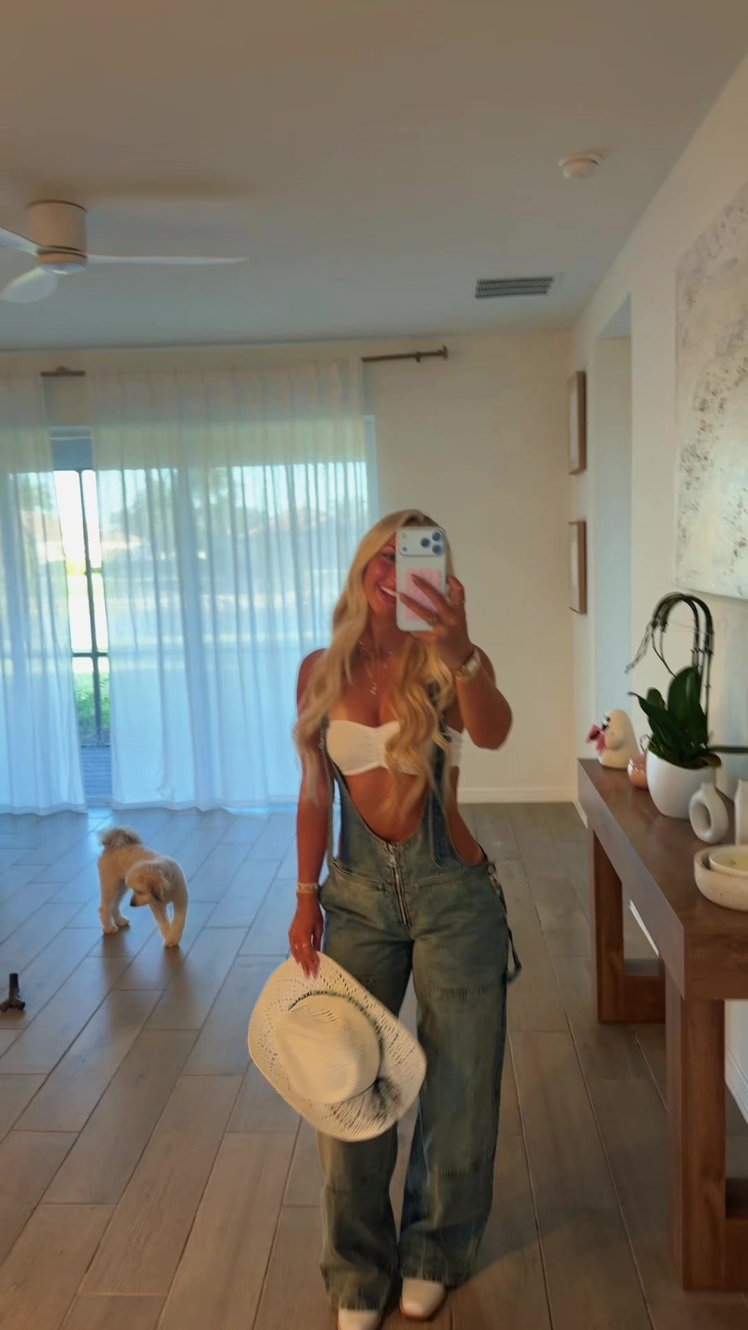 TikTok post by @_alliiii for Revice Denim. Caption reads: [...] getting over these overalls @Revice....