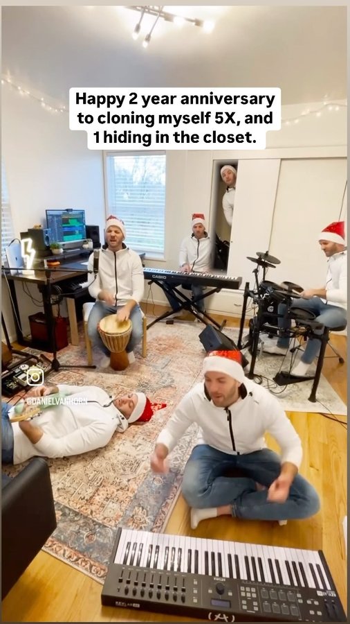 Instagram post by @danielvanhorn for Spitfire Audio. Caption reads: [...] was wild, but I won a prize from....