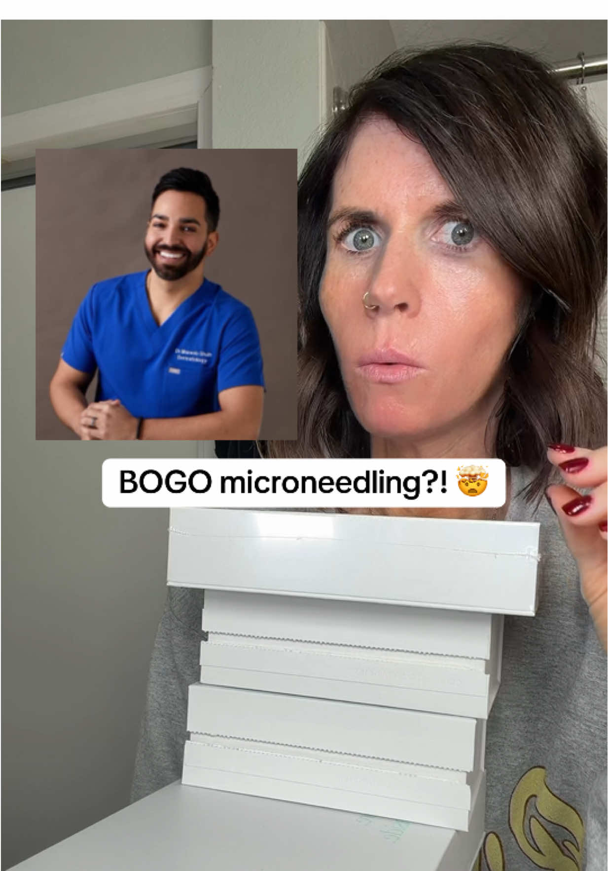 TikTok post by @jordanshutton for Qure Skincare. Caption reads: Buy a 3 month supply of at-home microneedling, GET....