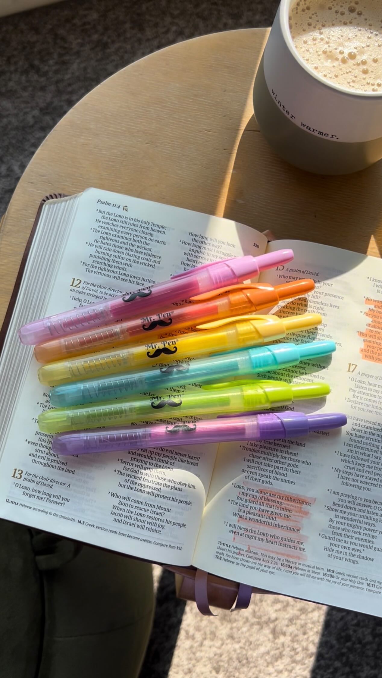 Instagram post by @messybiblepureheart for Mr. Pen. Caption reads: I’ve read the Bible three times this year, and....