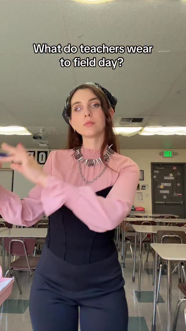 Instagram post by @hey_missteacher for Goodr. Caption reads: Field day, but make it fashion w/ @goodr 💕....