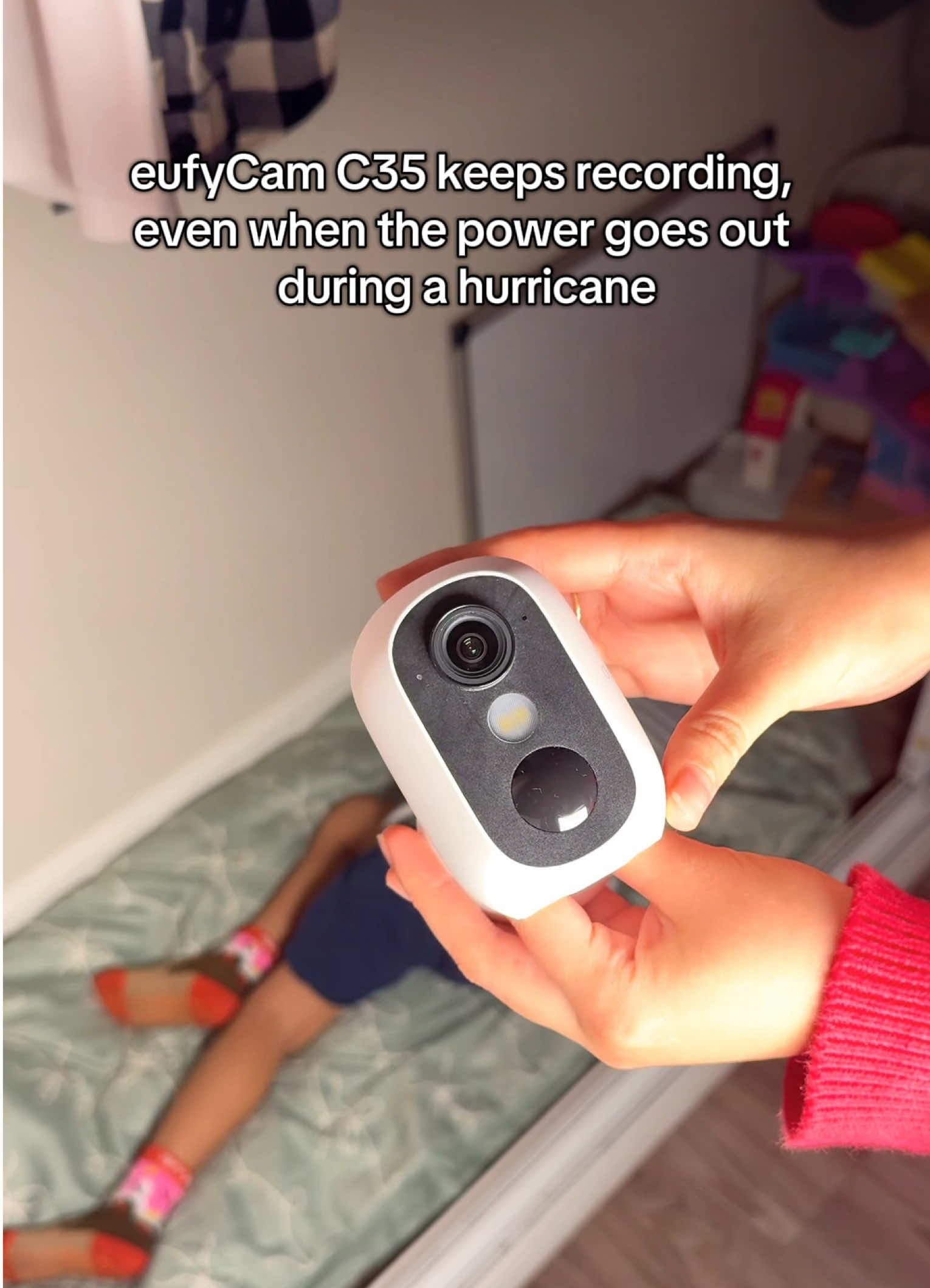 TikTok post by @thehackguide1 for Eufy. Caption reads: First things I do during hurricane warnings: make....