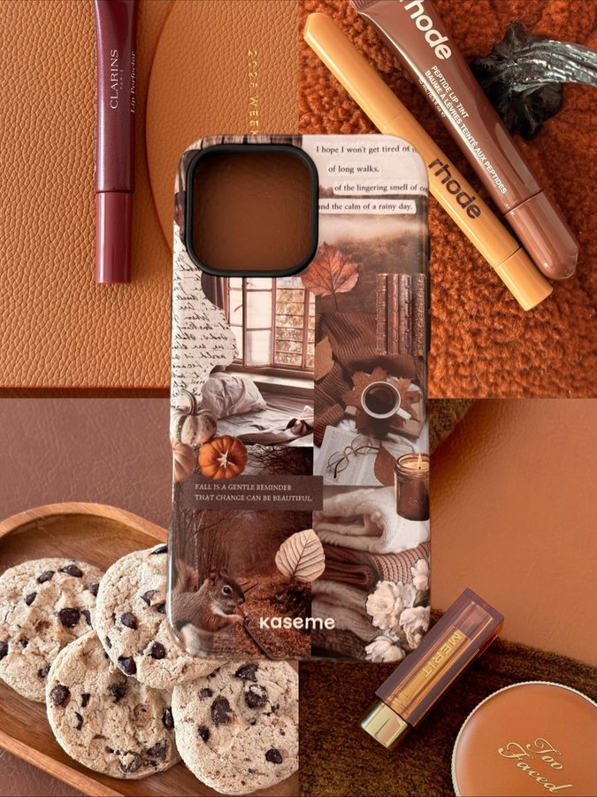 Instagram post by @bbeautypassion18 for KaseMe. Caption reads: [...] new autumn design | Phone case from....