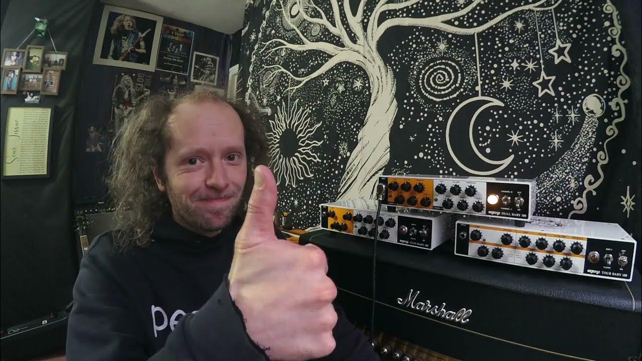 YouTube post by @thedavesimpson for Orange Amplifiers. Caption reads: The BRAND NEW Orange Babies - Ain't They Cute :).
