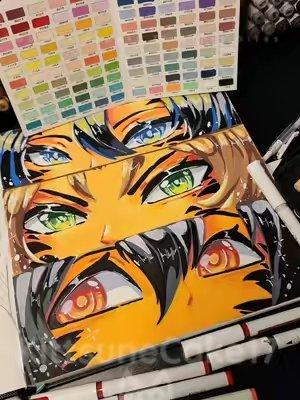 TikTok post by @kittsunecake17 for Ohuhu. Caption reads: @Ohuhuart wait till I upgrade or organize my [...].