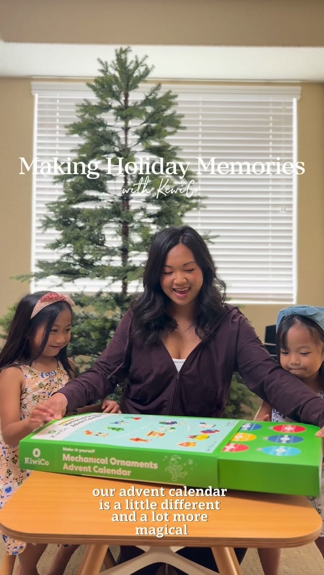 Instagram post by @thememoirsofamommy for KiwiCo. Caption reads: #ad Our advent calendar got an upgrade this year —....