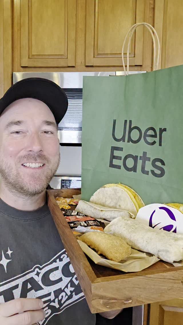 Instagram post by @snackolator for Uber Eats. Caption reads: #UberEatsPartner Taco Bell is taking us back to....