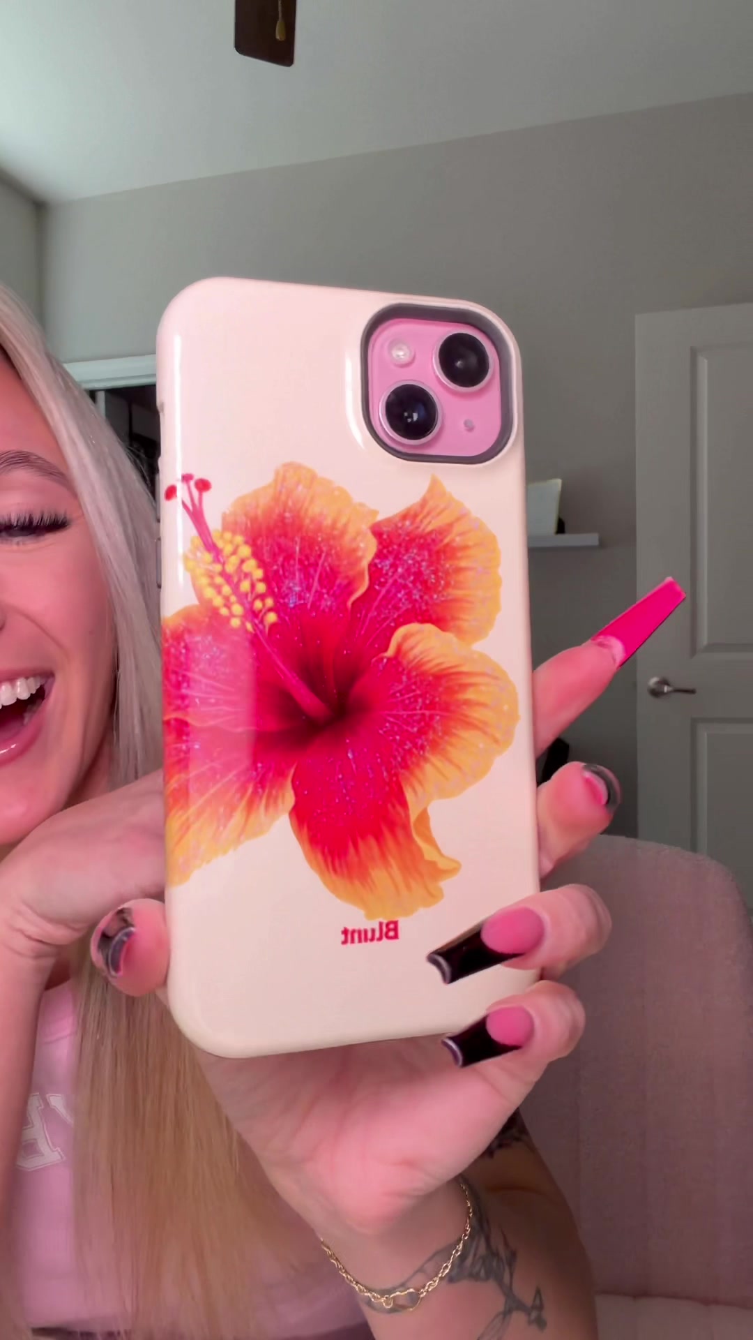 TikTok post by @callme.tyler for Blunt Cases. Caption reads: @Blunt Cases is my phone case plug lol use my code....