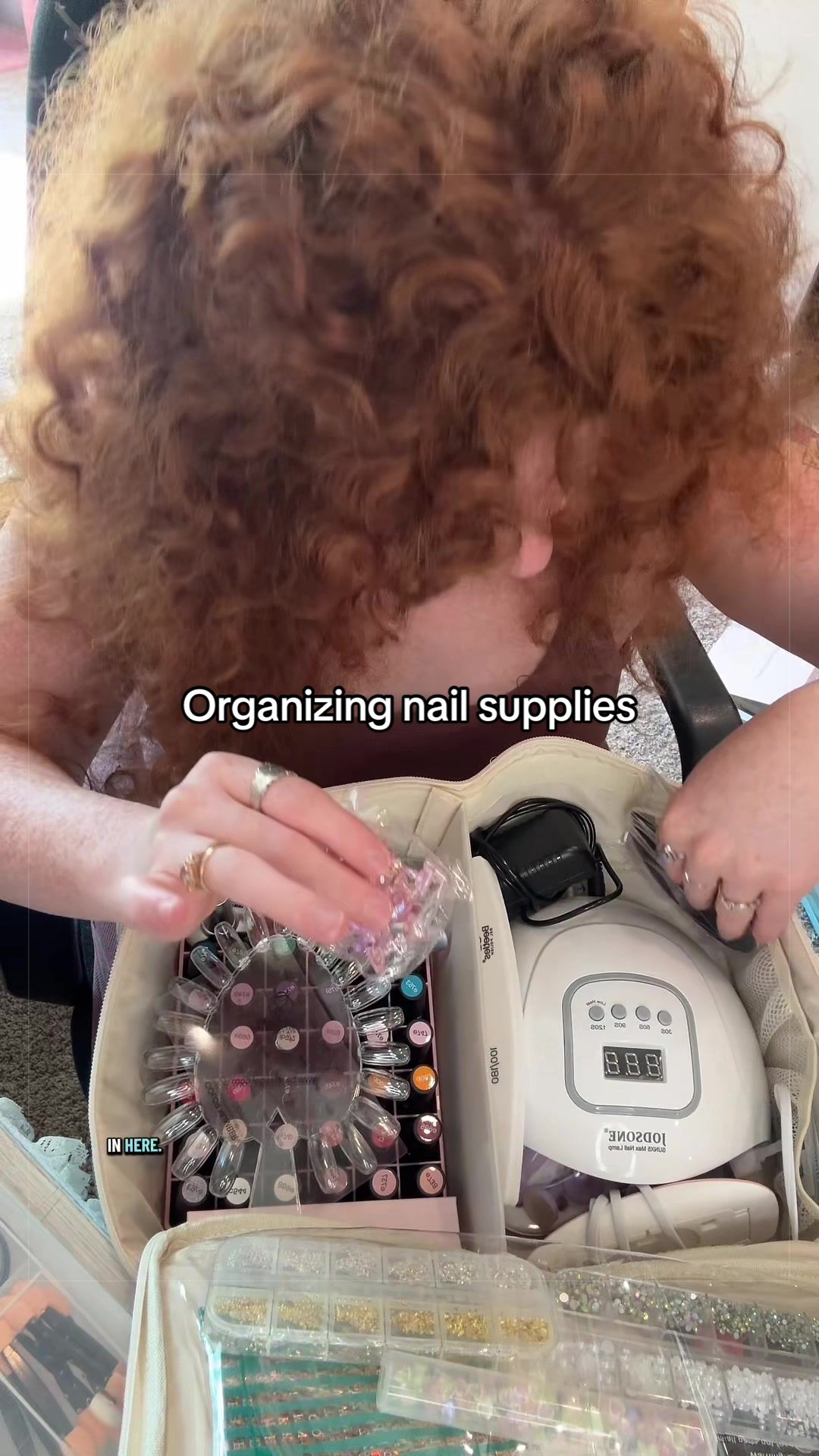 TikTok post by @magickquest for Beetles Nail Boutique. Caption reads: [...] getting nervous for a minute 😅 @Beetles....